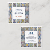 Mediterrane tegels lijst visitekaartje (Voorkant / Achterkant)