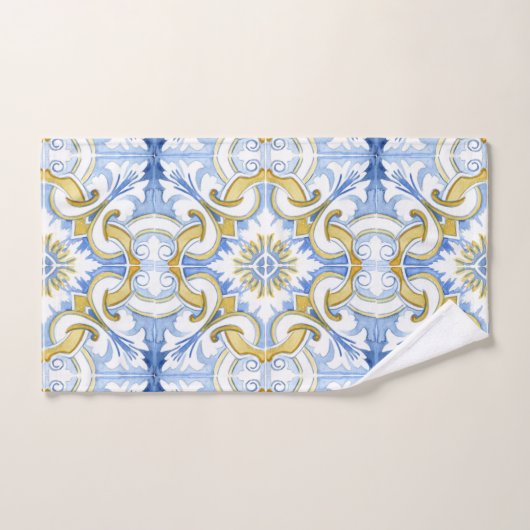 Mediterrane tegels, majolica, Siciliaanse stijl Bad Handdoek (Handdoek)
