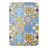 Mediterrane tegels, majolica, Siciliaanse stijl Badmat (Voorkant Verticaal)