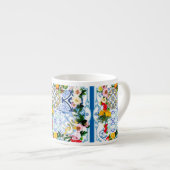 Mediterrane tegels, majolica, Siciliaanse stijl C Espresso Kop (Voorkant rechts)