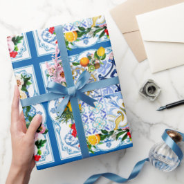 Mediterrane tegels, majolica, Siciliaanse stijl Cadeaupapier
