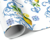 Mediterrane tegels, majolica, Siciliaanse stijl Cadeaupapier (Rol Hoek)