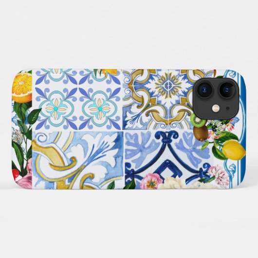 Mediterrane tegels, majolica, Siciliaanse stijl Case-Mate iPhone Case (Achterkant (horizontaal))