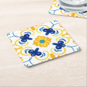 Mediterrane tegels, majolica, Siciliaanse stijl Kartonnen Onderzetters (Schuin)