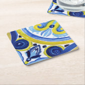 Mediterrane tegels, majolica, Siciliaanse stijl Kartonnen Onderzetters (Schuin)