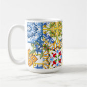 Mediterrane tegels, majolica, Siciliaanse stijl Koffiemok (Links)