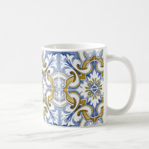 Mediterrane tegels, majolica, Siciliaanse stijl Koffiemok