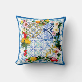 Mediterrane tegels, majolica, Siciliaanse stijl Kussen