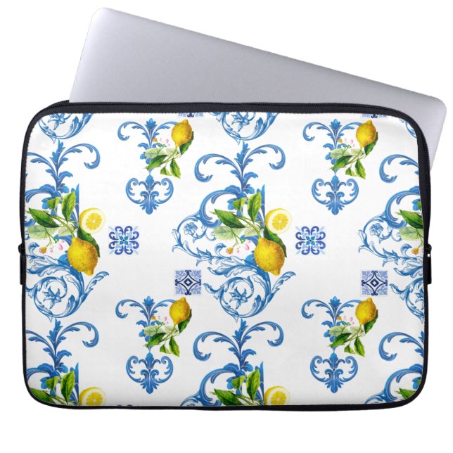 Mediterrane tegels, majolica, Siciliaanse stijl Laptop Sleeve (Voorkant)