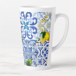 Mediterrane tegels, majolica, Siciliaanse stijl Latte Mok