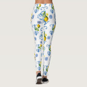 Mediterrane tegels, majolica, Siciliaanse stijl Leggings (Achterkant)
