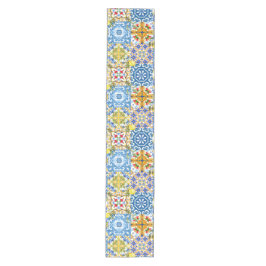 Mediterrane tegels, majolica, Siciliaanse stijl Medium Tafelloper