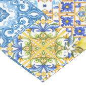 Mediterrane tegels, majolica, Siciliaanse stijl Medium Tafelloper (Hoek)