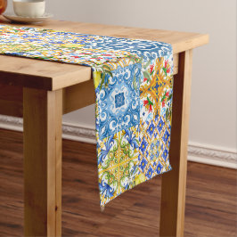 Mediterrane tegels, majolica, Siciliaanse stijl Medium Tafelloper