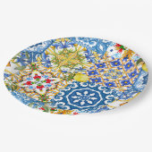 Mediterrane tegels, majolica, Siciliaanse stijl Papieren Bordje (Gekanteld)