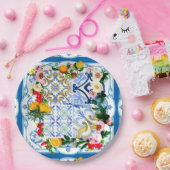 Mediterrane tegels, majolica, Siciliaanse stijl Papieren Bordje (Feest)