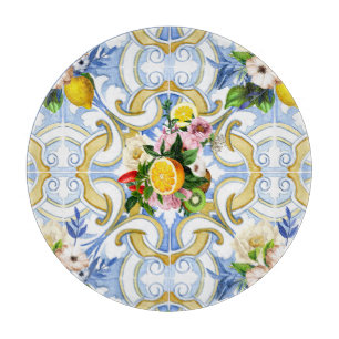 Mediterrane tegels, majolica, Siciliaanse stijl    Snijplank