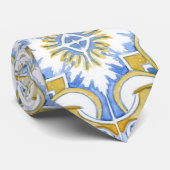 Mediterrane tegels, majolica, Siciliaanse stijl Stropdas (Opgerold)