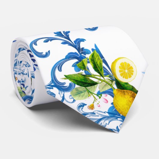 Mediterrane tegels, majolica, Siciliaanse stijl Stropdas (Opgerold)