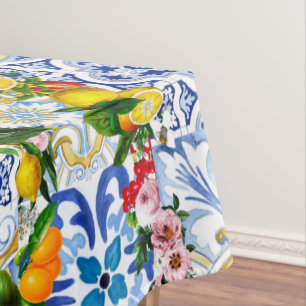 Mediterrane tegels, majolica, Siciliaanse stijl Tafelkleed