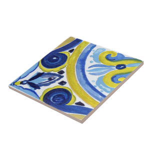 Mediterrane tegels, majolica, Siciliaanse stijl Tegeltje