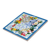 Mediterrane tegels, majolica, Siciliaanse stijl Tegeltje (Zijkant)