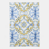 Mediterrane tegels, majolica, Siciliaanse stijl Theedoek (Verticaal)