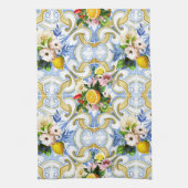 Mediterrane tegels, majolica, Siciliaanse stijl Theedoek (Verticaal)