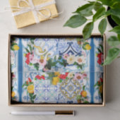 Mediterrane tegels, majolica, Siciliaanse stijl Tissuepapier (Geschenk)