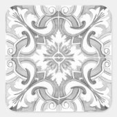 Mediterrane tegels, majolica, Siciliaanse stijl Vierkante Sticker (Voorkant)