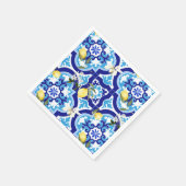 mediterrane tegels, mozaïek, citroen, servet (Hoek)