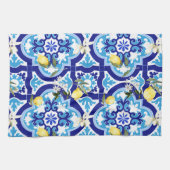 mediterrane tegels, mozaïek, citroen, theedoek (Horizontaal)