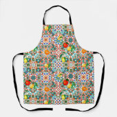Mediterrane tegels, mozaïek, citroen, zomerkunst schort (Voorkant)
