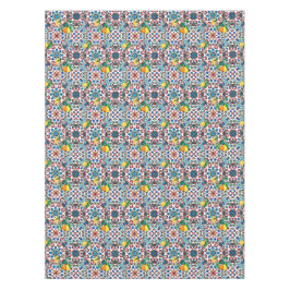 Mediterrane tegels, mozaïek, citroen, zomerkunst tafelkleed