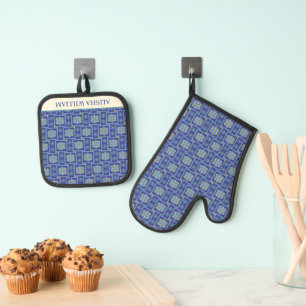 Mediterrane Tegels Patroon Modern Custom Ovenwant & Pannenlap Set