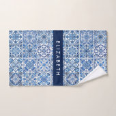 Mediterrane Tegels, Portugees, Azulejo, Jouw naam Bad Handdoek (Handdoek)