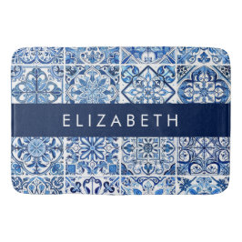 Mediterrane Tegels, Portugees, Azulejo, Jouw naam Badmat