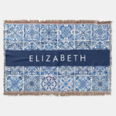 Mediterrane Tegels, Portugees, Azulejo, Jouw naam Deken (Voorkant)