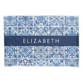 Mediterrane Tegels, Portugees, Azulejo, Jouw naam Kussensloop (Voorkant)