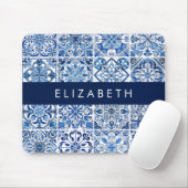 Mediterrane Tegels, Portugees, Azulejo, Jouw naam Muismat (Met muis)