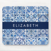 Mediterrane Tegels, Portugees, Azulejo, Jouw naam Muismat (Voorkant)