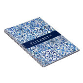 Mediterrane Tegels, Portugees, Azulejo, Jouw naam Notitieboek (Rechterzijde)