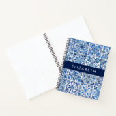 Mediterrane Tegels, Portugees, Azulejo, Jouw naam Notitieboek (Binnen)