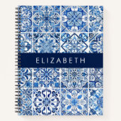 Mediterrane Tegels, Portugees, Azulejo, Jouw naam Notitieboek (Voorkant)