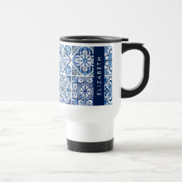 Mediterrane Tegels, Portugees, Azulejo, Jouw naam Reisbeker