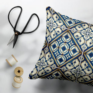 Mediterrane Tegels, Portugees, Azulejo, Majolica Accent Kussen