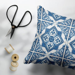 Mediterrane Tegels, Portugees, Azulejo, Majolica Accent Kussen