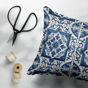 Mediterrane Tegels, Portugees, Azulejo, Majolica Accent Kussen
