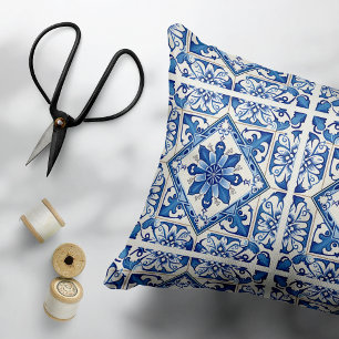 Mediterrane Tegels, Portugees, Azulejo, Majolica Accent Kussen