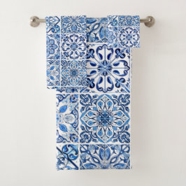 Mediterrane Tegels, Portugees, Azulejo, Majolica Bad Handdoek